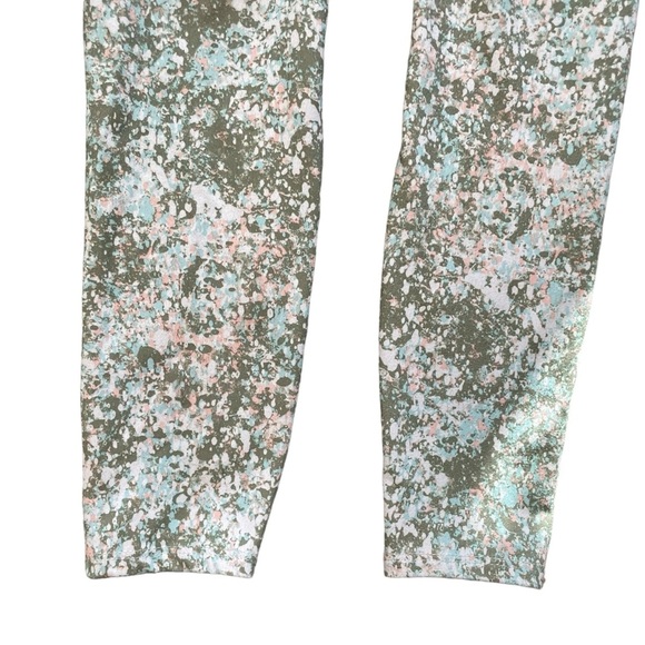 Avia Girls Printed Athletic Leggings with Pockets Green Pink Size Small / 6 - Picture 3 of 7